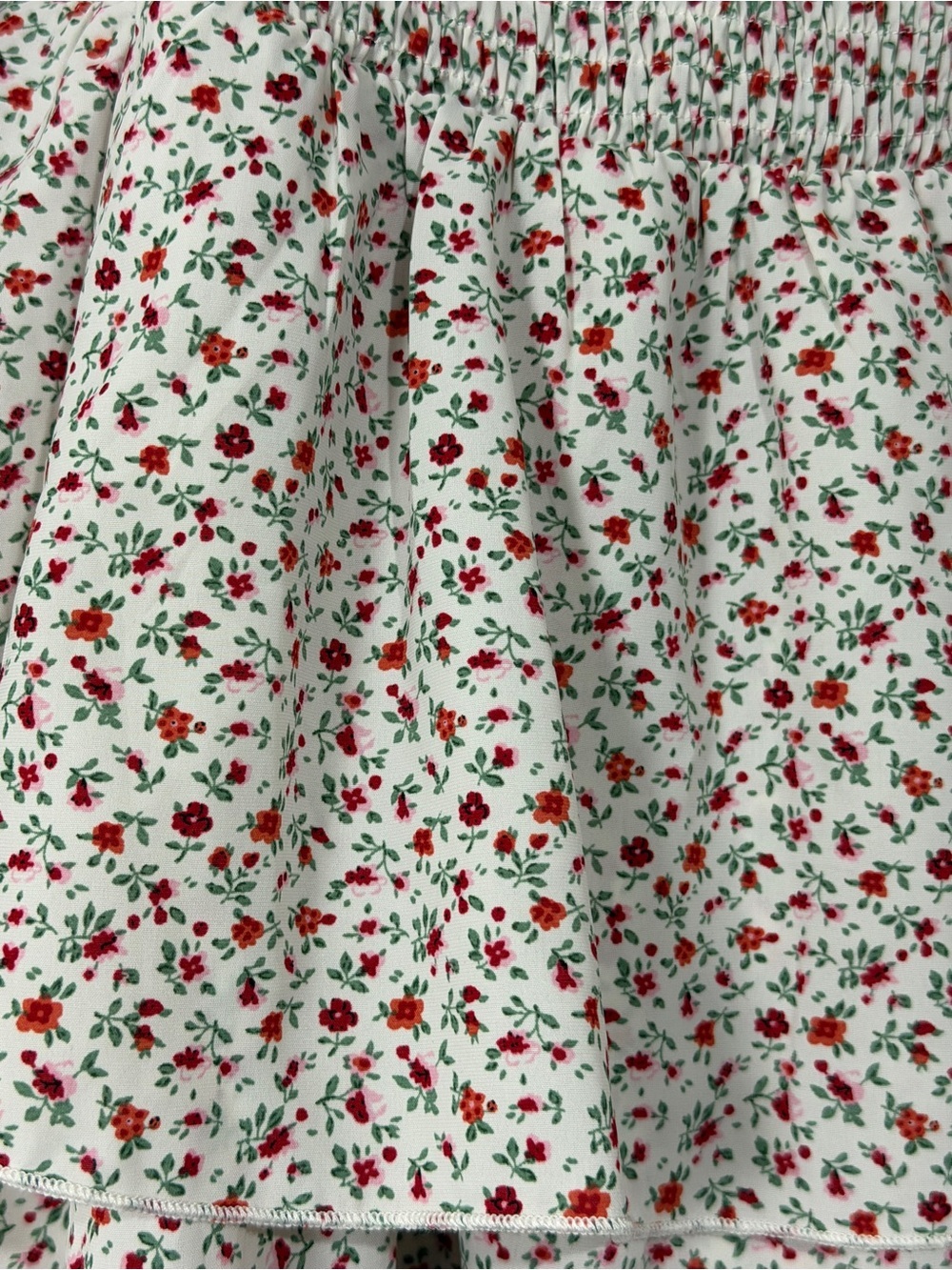 PrettyGarden White Floral Smocked Tiered Long-Sleeve Dress Sz S - Picture 4 of 9